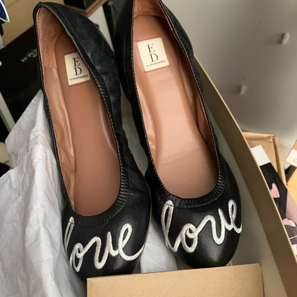 Ellen Degeneres Love flats